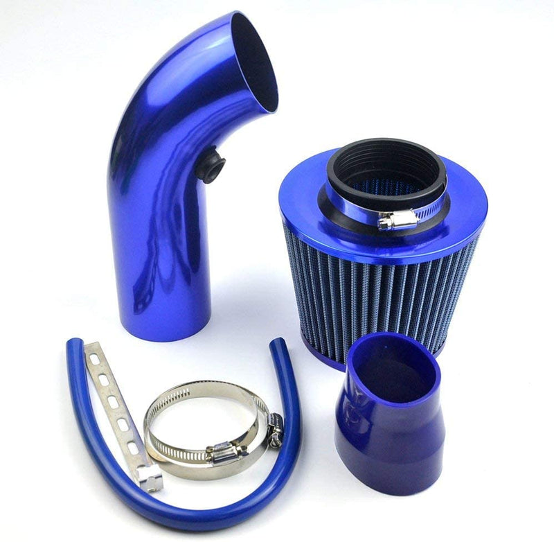 Universale Auto Automobile Racing Aria Filtro Alumimum Tubo Di Flusso Kit, Auto Filtro a Cono Blu