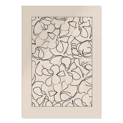 Bohemian Abstract Sketch Line Flower Plant Minimalism Poster