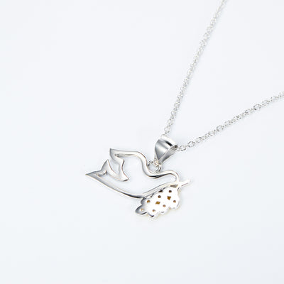 Peace Dove Pendant Gold Plated Necklace Female Micro Inlay