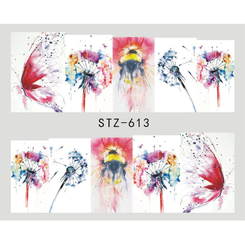 1Pcs Nail Sticker Butterfly Flower Water Transfer Decal Sliders for Nail Art Decoration Tattoo Manicure Wraps Tools Tip JISTZ508