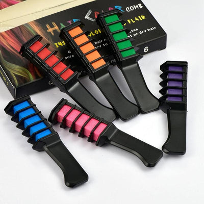 Temporary Mini Disposable Crayons Hair Color Dyeing Mascara Dye Chalk Box with Brush