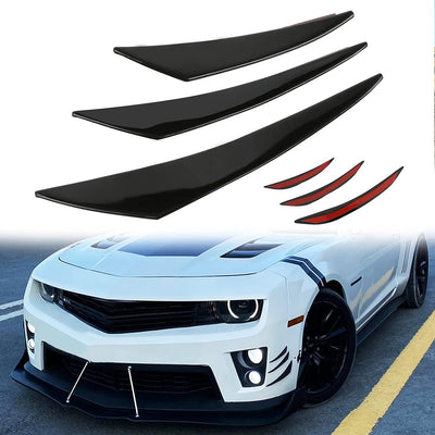 6PCS Labbro Paraurti Anteriore Auto Nero, Spoiler Anteriore Paraurti Auto Universale in Gomma, Alette Splitter Auto, Spoiler Frontali per Auto