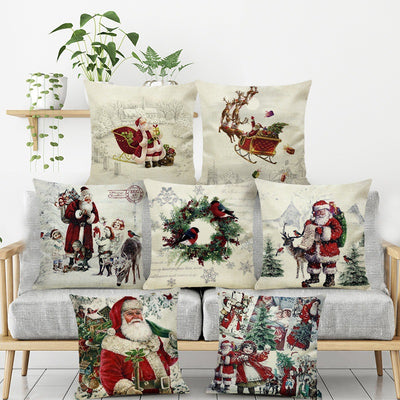 Christmas Linen Pillowcase