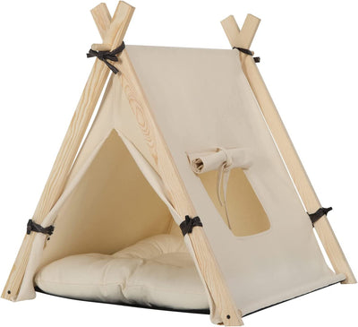 Casetta per Gatti 60X60X70Cm, Tenda per Cani, Tenda per Cani E Gatti Con Cuscino, Cani Di Piccola Taglia Come Il Bulldog Francese, Rimovibile E Lavabile Cuccia per Animali Domestici Bianco