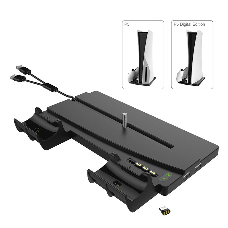 PS5 Host Multi-Function Charger Stand, Host Stand Stand with Bluetooth Handle Charger Charger