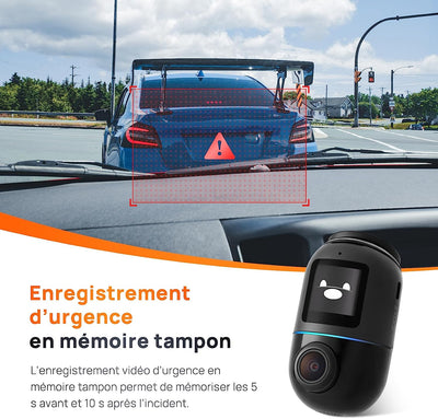 Dash Cam Omni, Rotazione a 360°, Visione Notturna Superiore, Memoria Emmc Da 128GB Integrata, Registrazione Time-Lapse, Modalità Parcheggio 24H, Rilevamento Del Movimento AI, 1080P Full HD