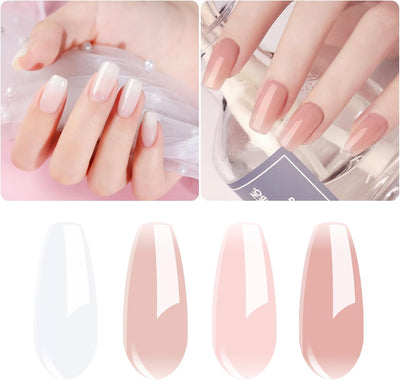 4 Colori Semipermanente Smalto Bianco Latte Rosa per Unghie Colore Naturale Rosa Gelatina Di Cristallo Trasparente Soak off Gel UV LED 8 Ml