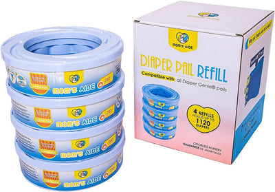 Mom'S Aide Ricarica Compatibile Con Mangiapannolini Angelcare Maialino Foppapedretti & Litter Locker II (4 Ricariche), Incompatibile Con Dress up & XL