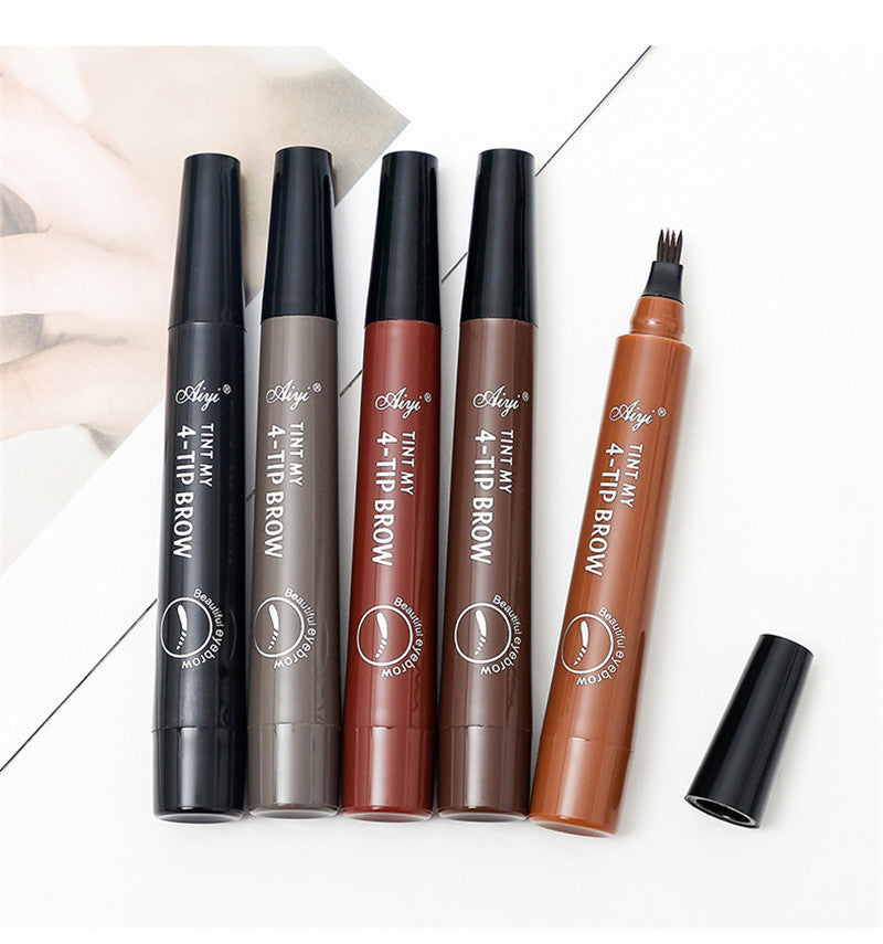 Four-Prong Bifurcated Liquid Eyebrow Pencil