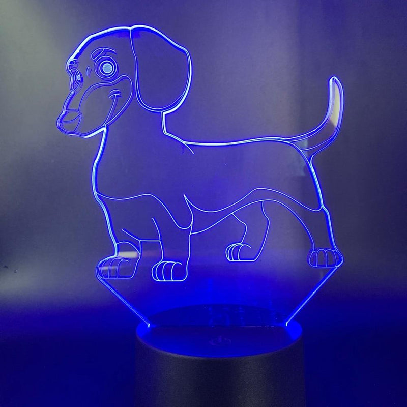 Dachshund 3D Night Light Desk USB Battery Decorative Light