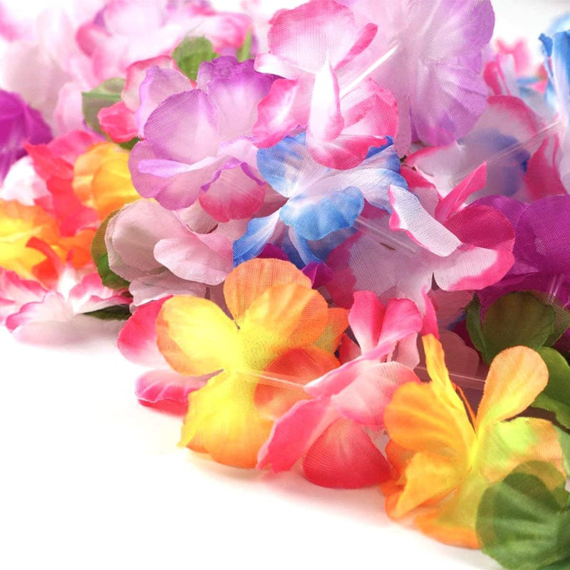 32 Pezzi Decorazioni Hawaiane Leis, Collana Fiori Braccialetti Fascia per Capelli, Festa Spiaggia Tema Tropicale Bar Notturno Vacanze, Unisex