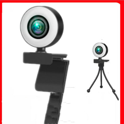 Computer Web Camera round with Fill Light HD1080P Live Video Camera