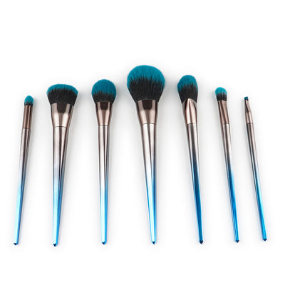 7 Diamond Makeup Brushes Blue Black Gradient