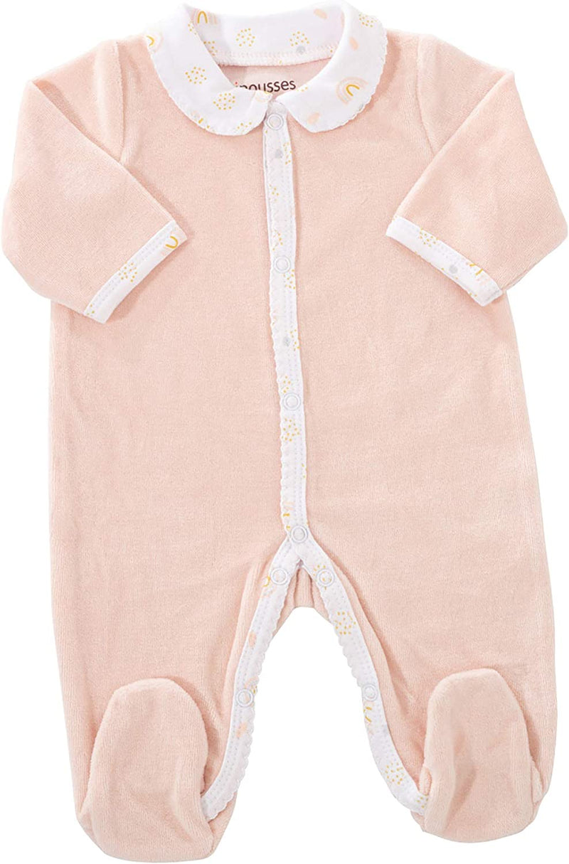 - Kit Nascita 6 Pezzi - Set Regalo per Bambina in Cottone Rosa - Pigiama, Body, Cuffietta, Guantini, Pantofole E Borsa per Riporre I Vestiti - 1 Mese - Motivo Arcobaleno