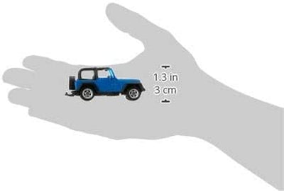 1342, Jeeep Wrangler, Metallo E Plastica, Blu, Auto Giocattolo per Bambini, Gancio Di Traino