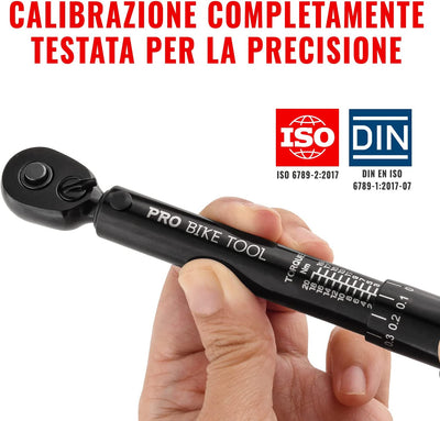 1/4 Inch Drive Click Set Di Chiavi Dinamometriche a Scatto - Da 2 a 20 NM - Kit Di Manutenzione per Biciclette Da Strada E Mountain Bike - Include Prese Allen E Torx