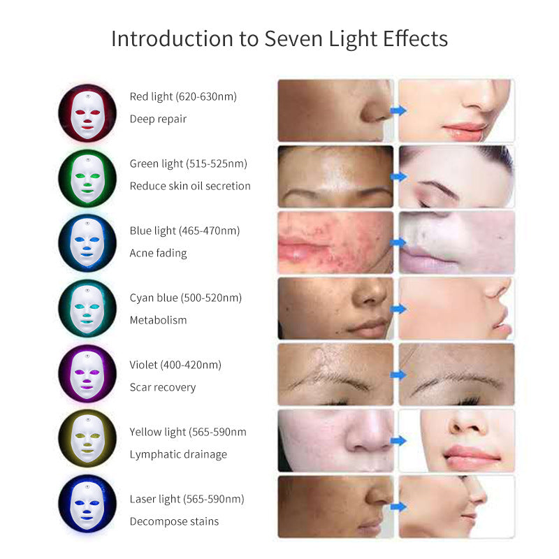 LED Rechargeable Face Mask Acne and Freckles Led Color Light Mask