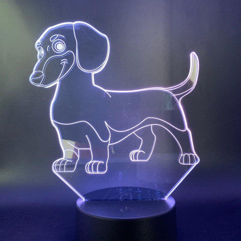 Dachshund 3D Night Light Desk USB Battery Decorative Light