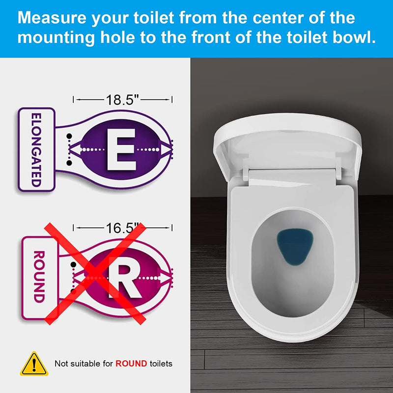 M41001 Sedile WC, Copriwater Universali D Forma,Tavoletta WC Chiusura Ammortizzata, Rapido Montaggio,Plastica Antibatterico Facile Da Pulire, Bianco, 468 X 361 X 42 Mm