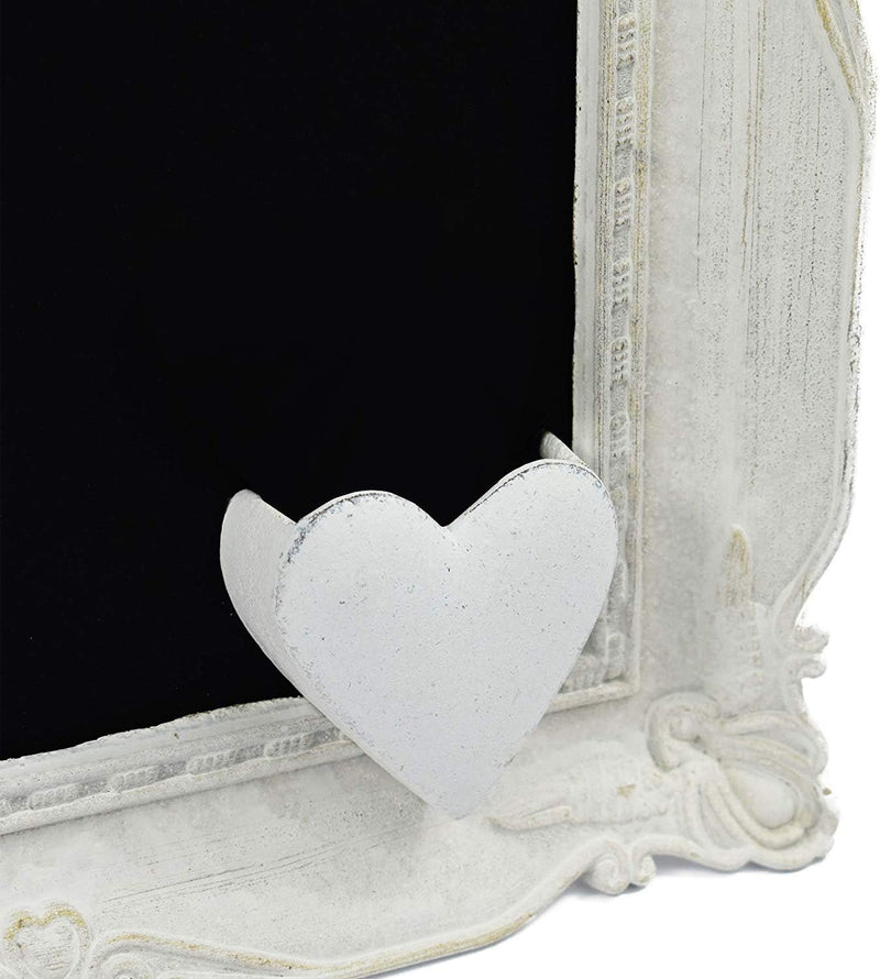 - Lavagna a Gesso in Legno, Stile Shabby Chic, Colore: Bianco Antico 2 Bastoncini Di Gesso, 35 X 28 X 3 Cm, Antik - Weiß, 35 X 28 X 3 Cm