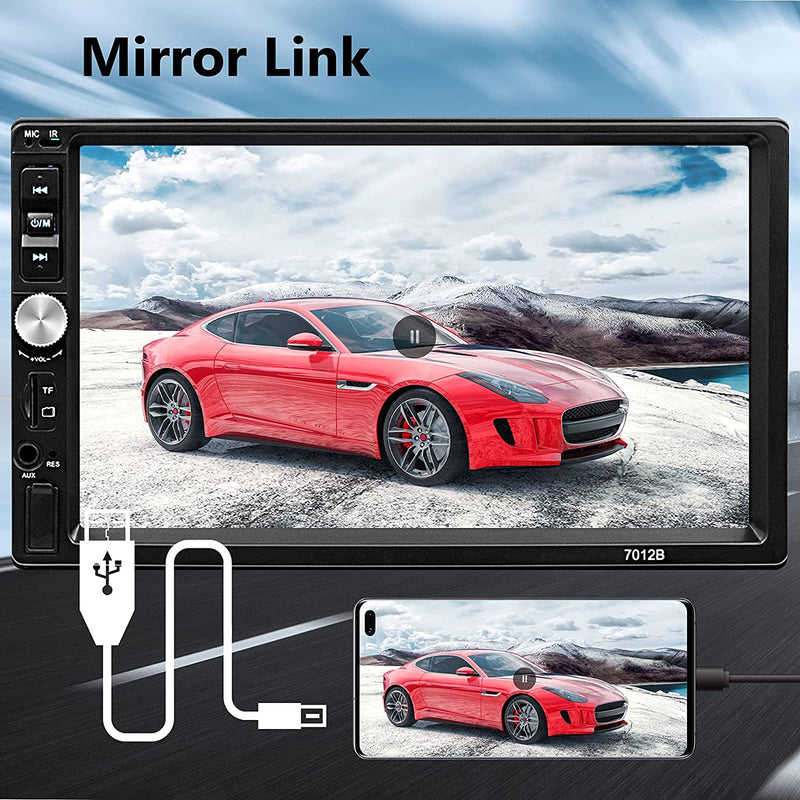 Autoradio 2 Din Bluetooth - Stereo per Auto Player Digitale Con Touchscreen Da 7 Pollici, Lettore Multimediale Auto Con Telecamera per Retromarcia, Telecomando, Supporta Mirrorlink/Fm/Usb/Aux/Tf/Swc