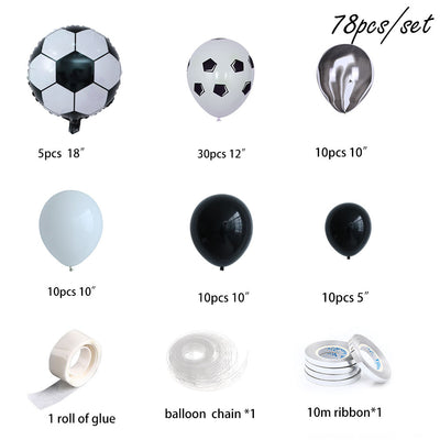 Scene Layout, Background Decoration, Football Latex Balloon Combination Suit