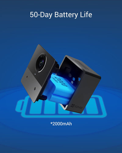 Telecamera Wifi Interno a Batteria, 100% Senza Fili, 50 Giorni Di Durata Della Batteria, FHD 1080P, Visione Notturna, Rilevamento Di Persona, Compatibile Con Alexa, BC2