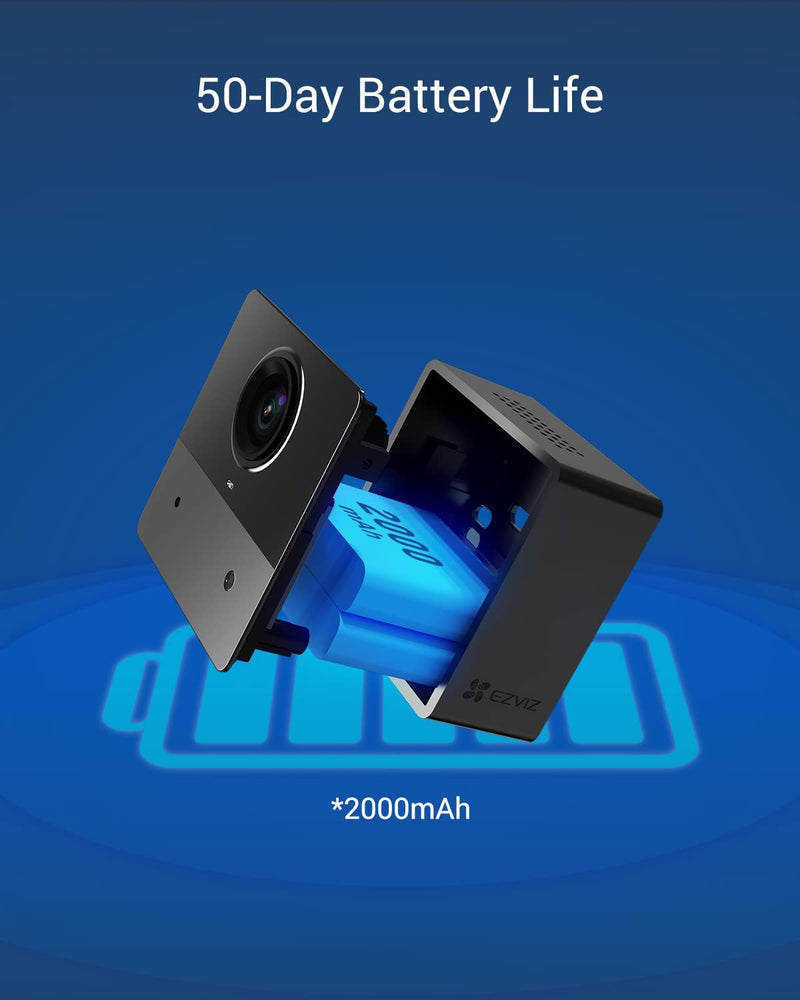 Telecamera Wifi Interno a Batteria, 100% Senza Fili, 50 Giorni Di Durata Della Batteria, FHD 1080P, Visione Notturna, Rilevamento Di Persona, Compatibile Con Alexa, BC2