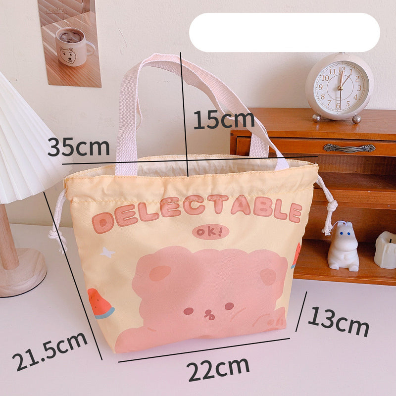 Cute Cartoon Waterproof Insulated Lunch Box Storage Bag