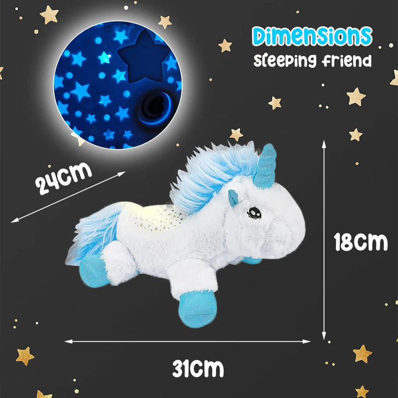 Peluche Unicorno Musicale Neonati Bambini Peluche Calmante Unicorno Peluche Nanna Unicorno Luci E Suoni Rumori Bianchi Giocattoli Unicorno Proiettore Regalo Neonati Battesimo Compleanno - ROSA