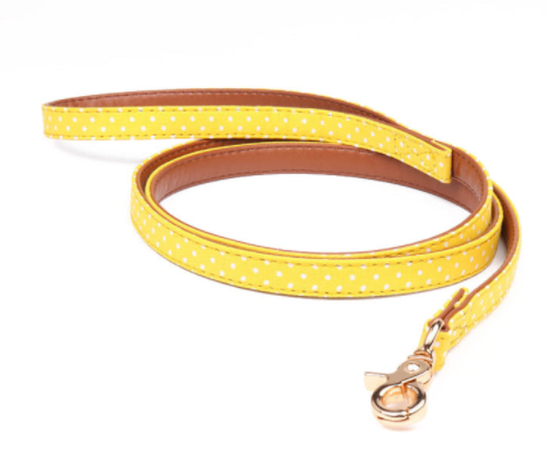 Polka Dot Dog Triangle Scarf Collar Leash Pet Pu Dog Leash