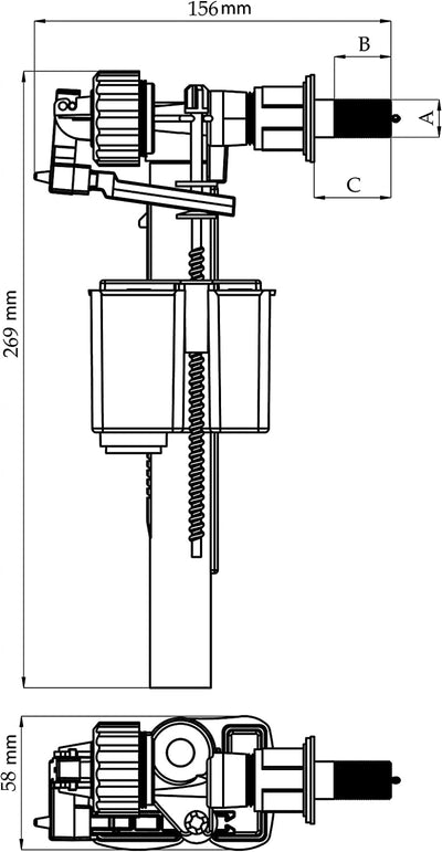 Valvola Di Riempimento Universale per WC Di Risciacquo 3/8 Ugello in Ottone, Valvola a Galleggiante per Lo Sciacquone, Gratis Filter, 5 Anni Di Garanzia Del Produttore