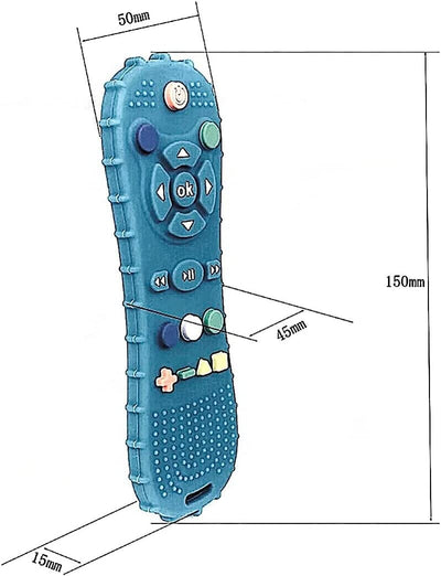 Telecomando Massaggia Gengive Neonato, Giocattolo Dentizione Neonati, Giochino Sensoriale in Silicone BPA Free (Nero)