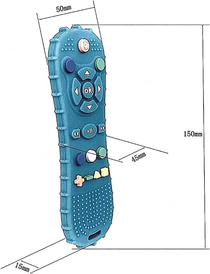 Telecomando Massaggia Gengive Neonato, Giocattolo Dentizione Neonati, Giochino Sensoriale in Silicone BPA Free (Nero)