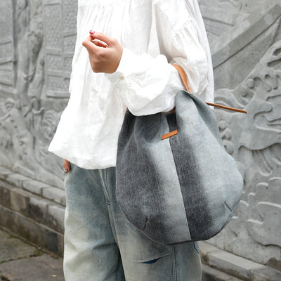 Japanese Commuter Single Shoulder Cotton and Linen Bag Large Capacity Inclined