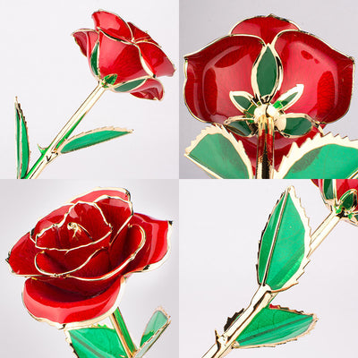 24K Gold-Plated Rose Flower with a Gift Box Valentine'S Day Gift