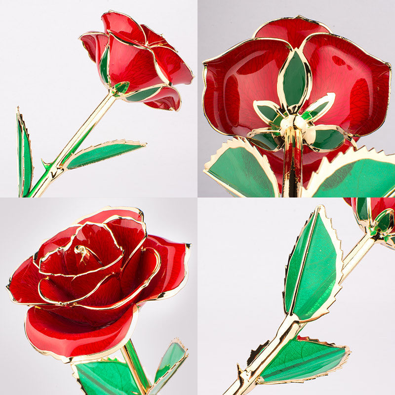 24K Gold-Plated Rose Flower with a Gift Box Valentine&