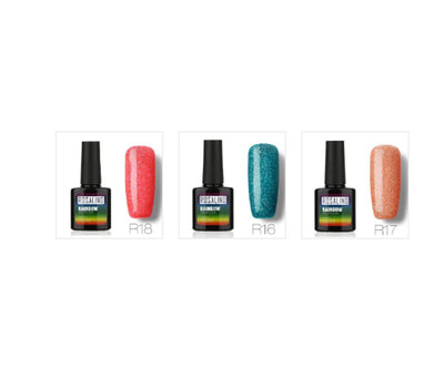 Nail Free, Long-Lasting, Non-Toxic, Nail Polish, ROSALIND Phototherapy Glue, Star Studded Rainbow System.