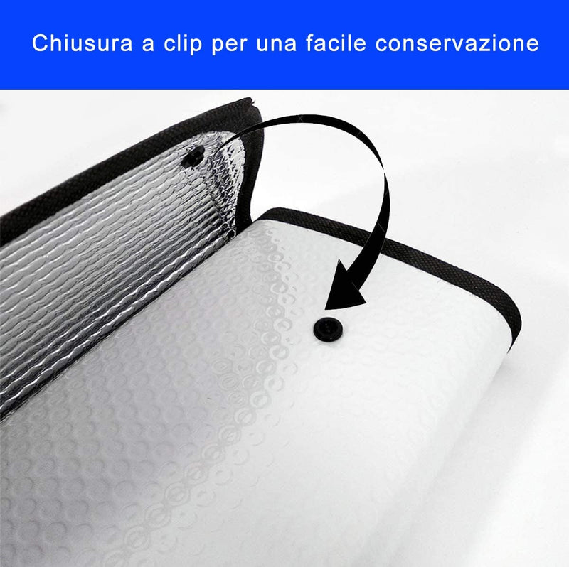 -Parasole Auto Parabrezza, Parasole per Auto Interno Pieghevole Con Chiusura Clip, Coprisole Auto Contro I Raggi UV, Parasole Parabrezza,Parasole per Macchina (Large-(80X130Cm))