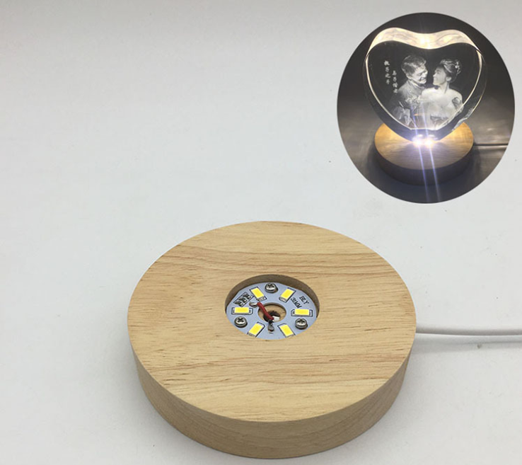 Wood LED Light Display Base