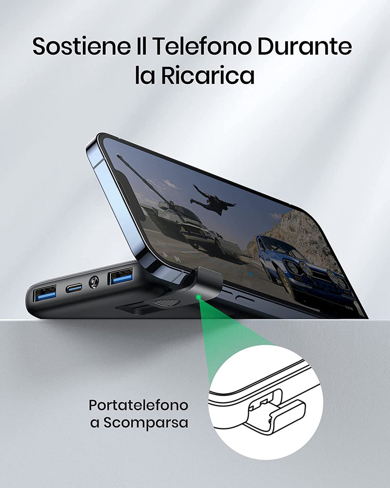 Power Bank, 22.5W Fast Charge Powerbank 10500Mah, Caricatore Portatile PD3.0 QC4.0 (USB C Input&Output) LED Display, Caricabatterie Portatile per Iphone 14 13 12 X Pro Samsung S21 Airpods Ipad.