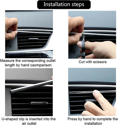 20 Pezzi Striscia Decorativa per Presa D'Aria per Auto Striscia Decorativa per La Presa D'Aria Dell'Aria Condizionata per Auto per Tutte Le Prese D'Aria Diritte Degli Interni Auto