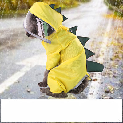 Dog Transparent Dinosaur Four-Legged Raincoat