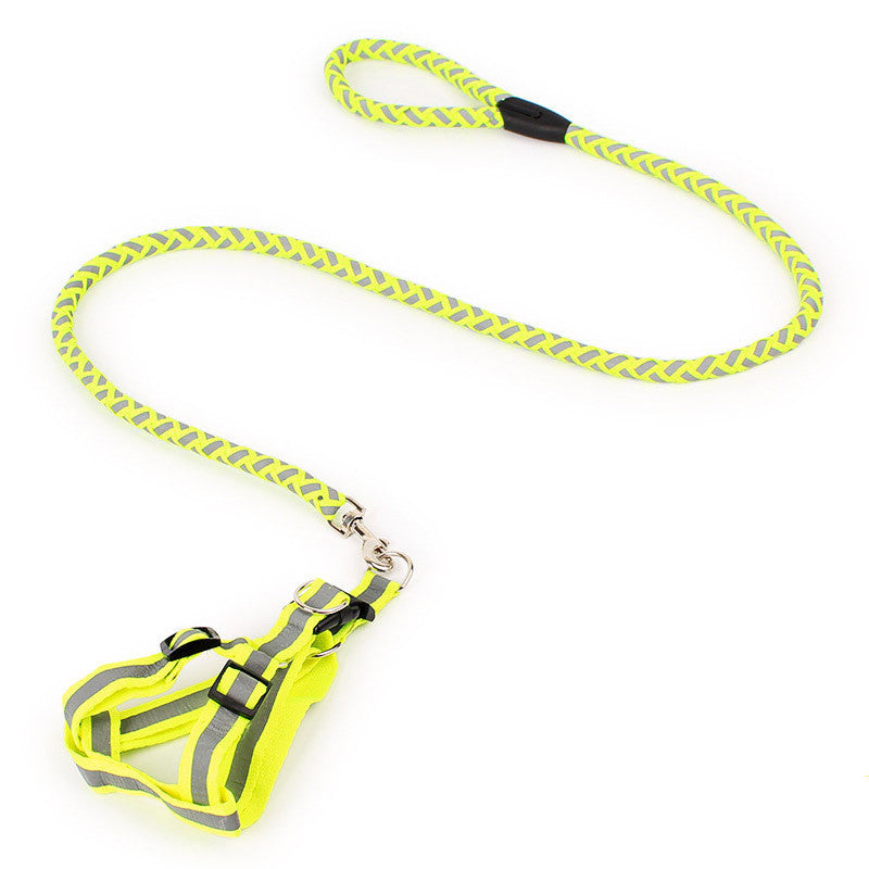 Dog Night Reflective Traction Rope Braided Chest Strap