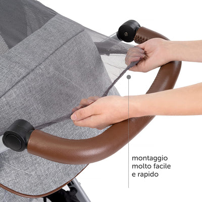 Zamboo - Zanzariera Passeggino Universale E Carrozzine, Zanzariera Passeggino a Maglia Fine - Premium, Robusta E Lavabile - Grigio Nero