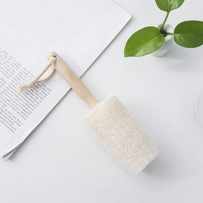 Natural Loofah Bottle Cup Brush Wooden Handle