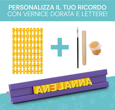 © Set Di Impronte Di Mani E Piedi per Bambini, Con Lettere - Cornice Di Alta Qualità Con Argilla Da Modellare Extra Morbida - Set Regalo per Bambini