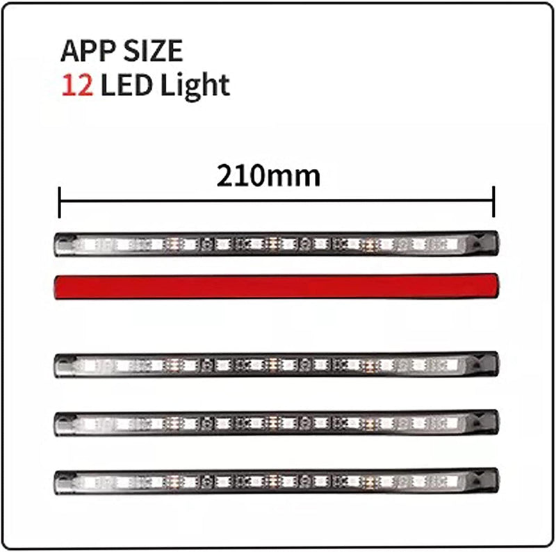 SMART APP BLUETOOTH 4 STRISCE 48 LED COLORI INTERNI AUTO RGB LUCI ADESIVE STRISCIA CON USB IMPERMEABILE MICROFONO