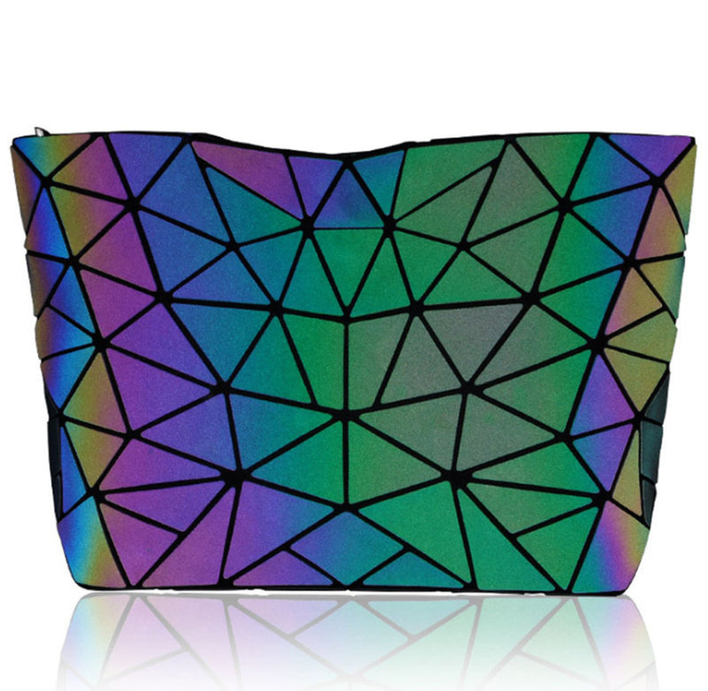 Luminous Makeup Bag Lattice Design Geometric Bag