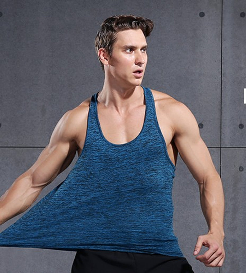 VANSYDICAL Men Vest Sports Running Sportswear Training Fitness Tank Exercise Gym Compression Vest Quick Dry Sleeveless Tops